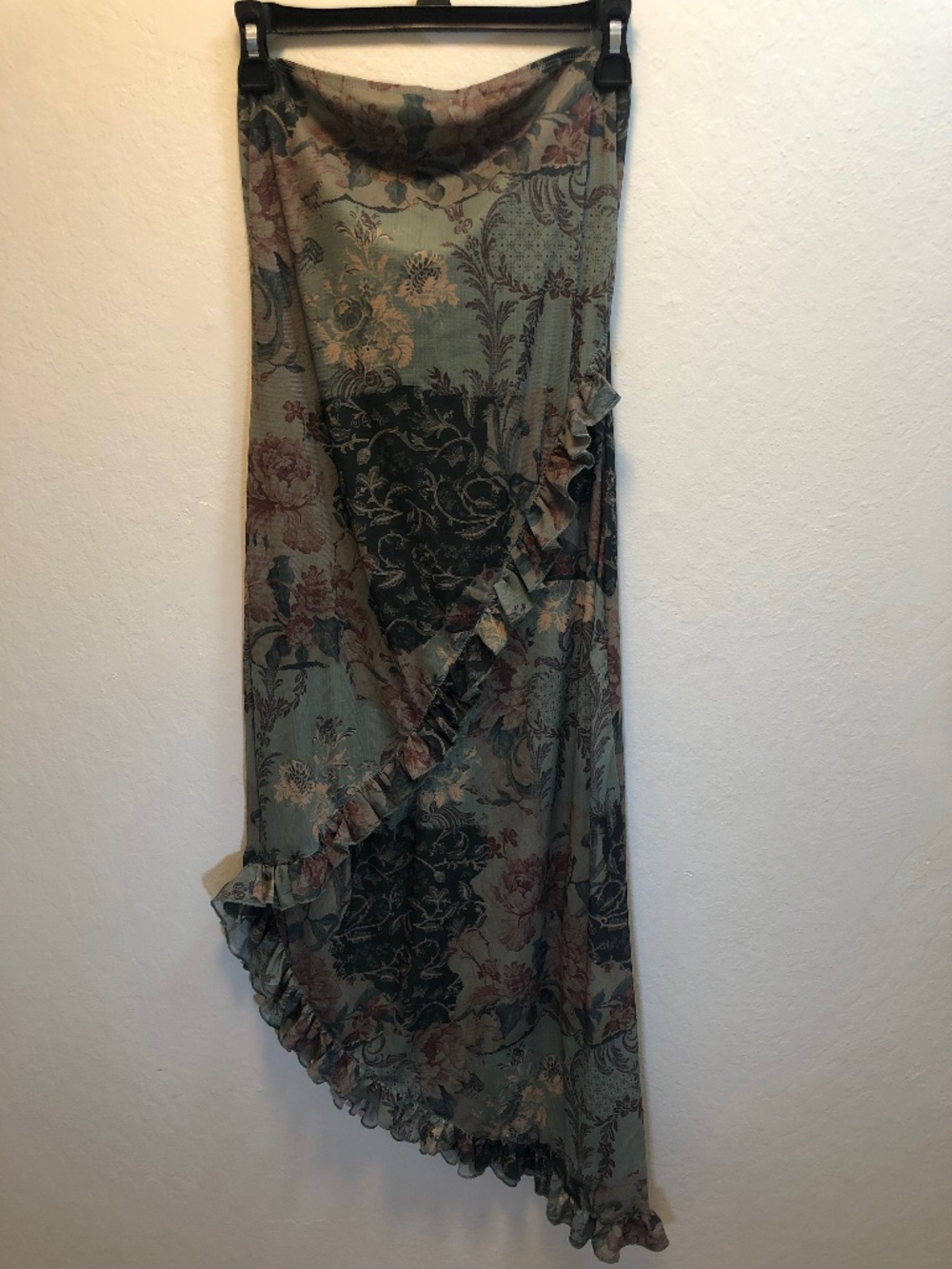 Olive Green Print Dress